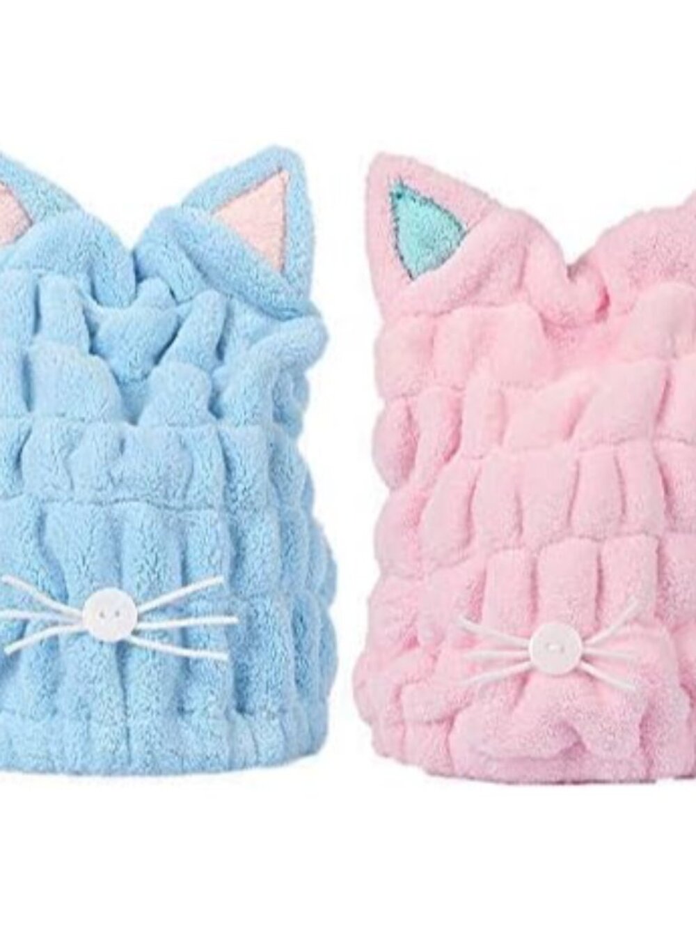 2Pcs Ultra Absorbent Hair Quick Drying Towel Microfiber Hair Dry Wrap Turban Cut
